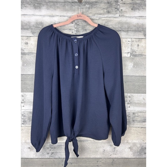 Counterparts Tops - Counterparts Women's Blue Large Long Sleeve Blouse